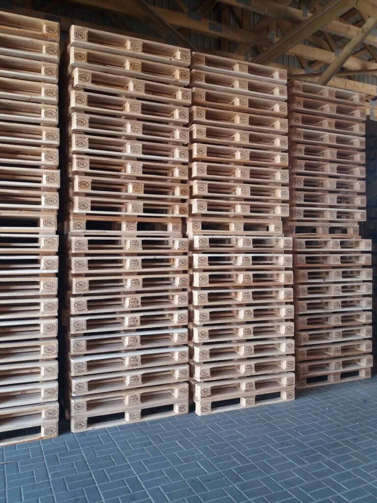 Clean new pallets for food products